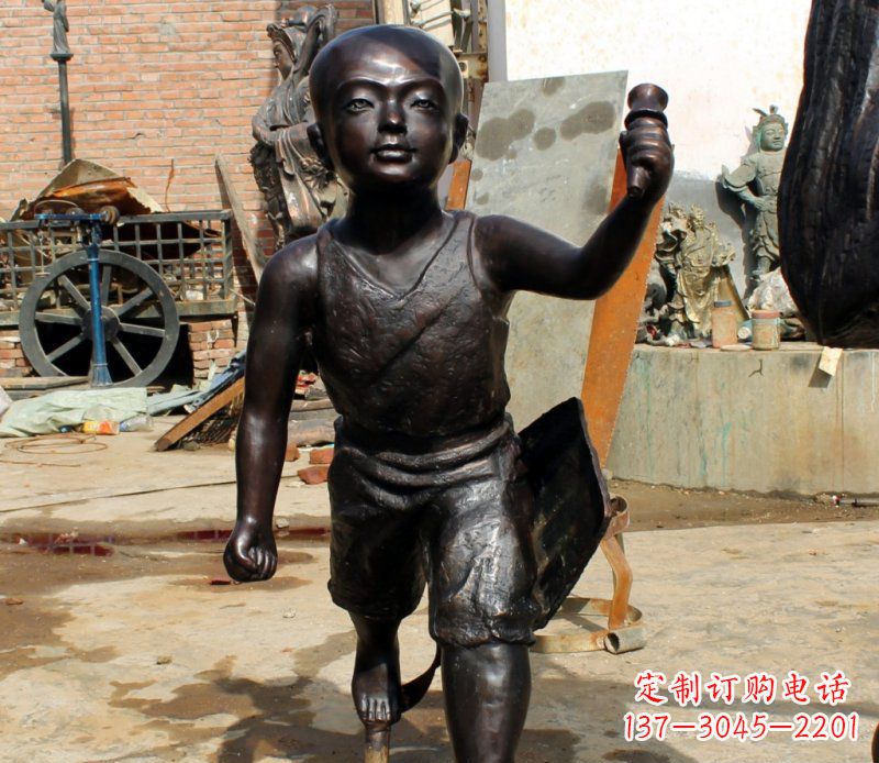 达州打造完美的小孩铜雕,让童趣活跃