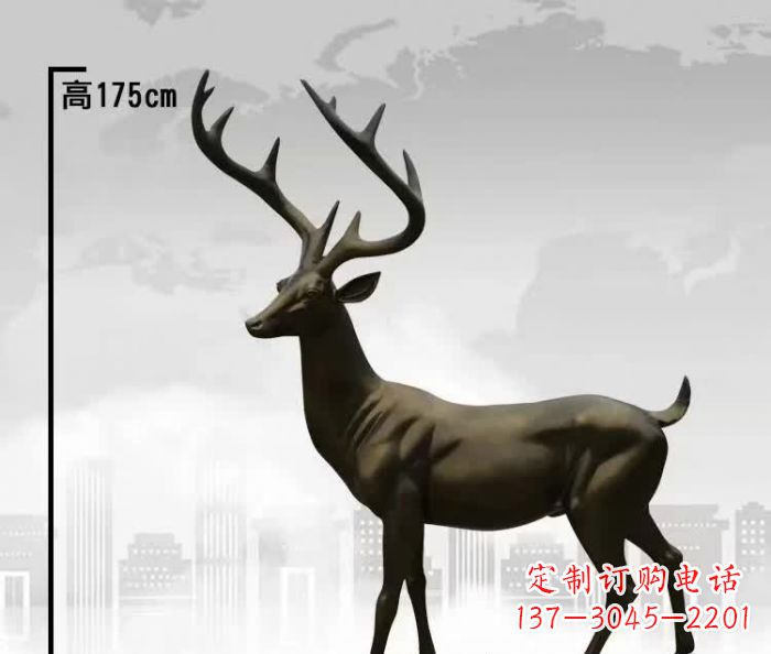 达州公园小鹿铜雕