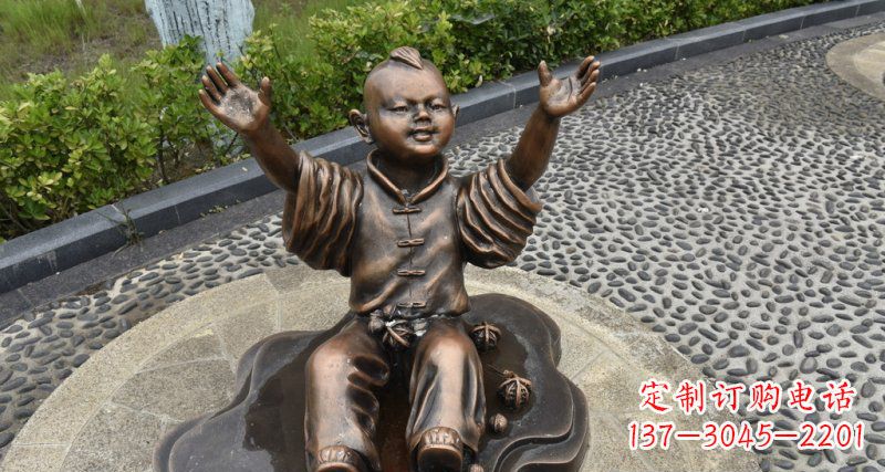 达州精致雕塑,匠心创造——小男孩铜雕
