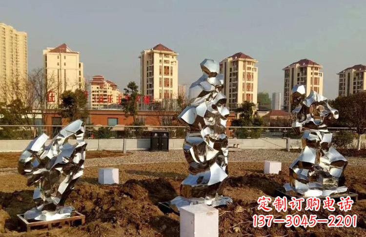 达州公园小区不锈钢太湖石雕塑