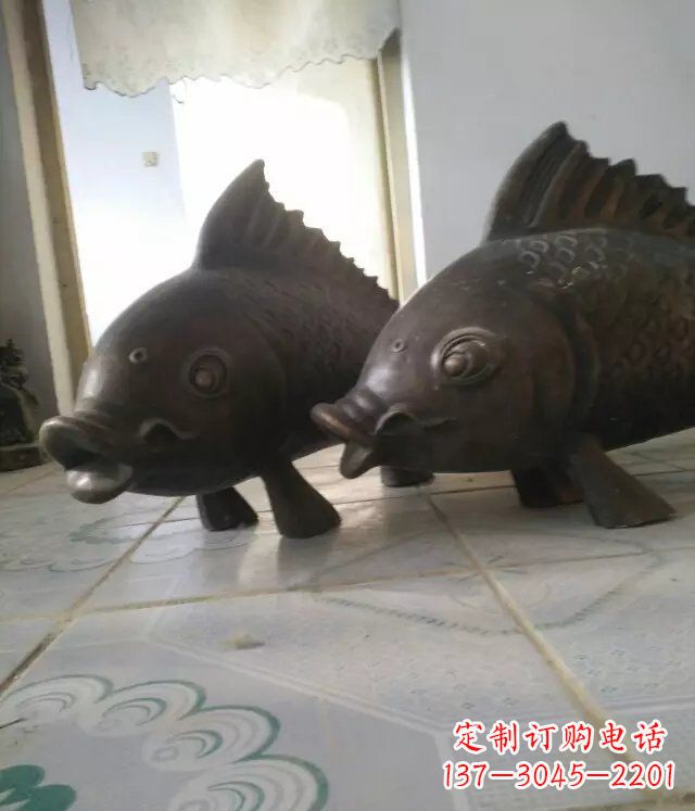 达州公园小鱼景观动物铜雕