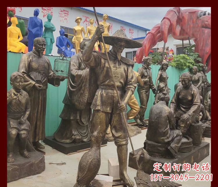 达州新中式鸬鹚铜雕塑