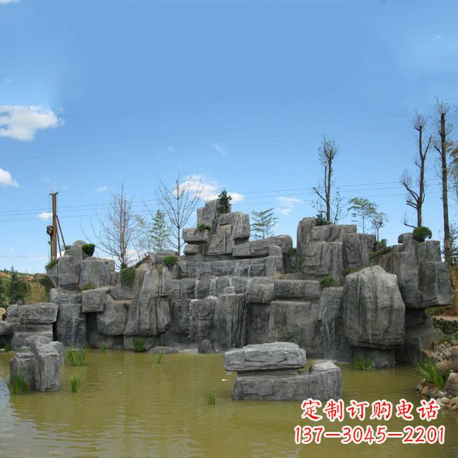达州公园园林仿真假山流水景观雕塑