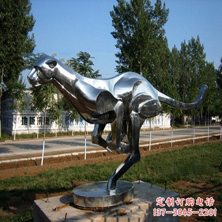 达州公园园林动物动物袋鼠拉丝不锈钢雕塑