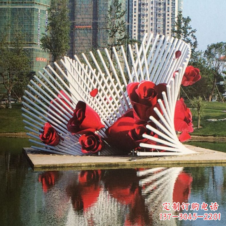 达州玫瑰之美,不锈钢艺术雕塑