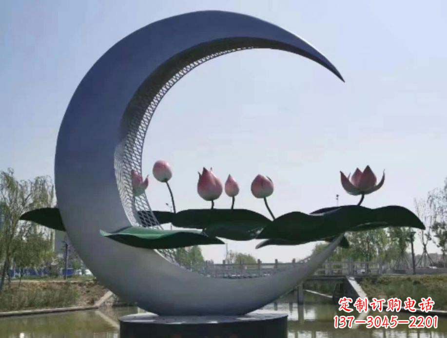 达州不锈钢月亮景观装饰雕塑