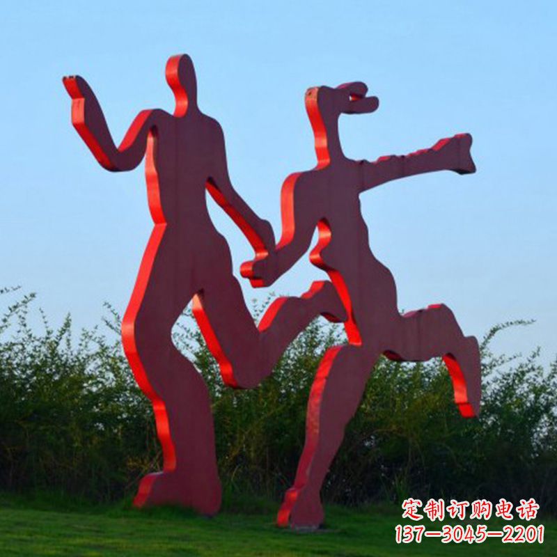 达州情侣心剪影雕塑