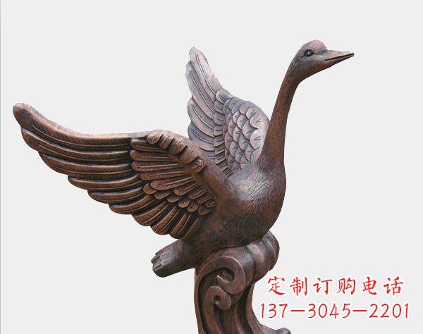 达州中领雕塑铸造完美的天鹅铜雕
