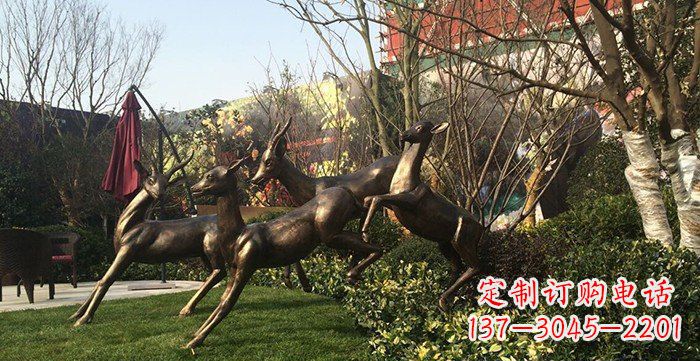 达州中领雕塑精美铜鹿动物雕塑