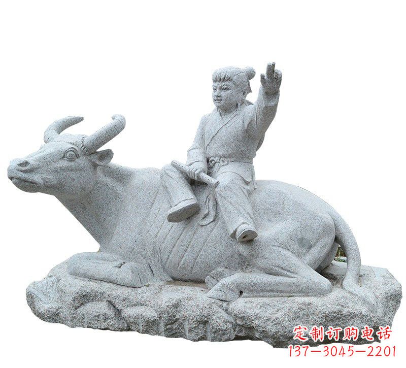 达州牧童牛石雕塑,实现公园优雅美观