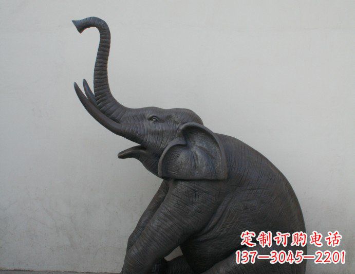 达州铜雕大象喷水动物塑像