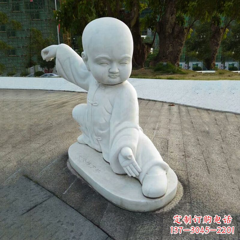 达州瑞士艺术家精美制作的和尚汉白玉石雕塑