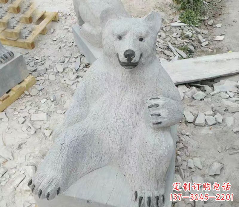 达州精美狗熊石雕