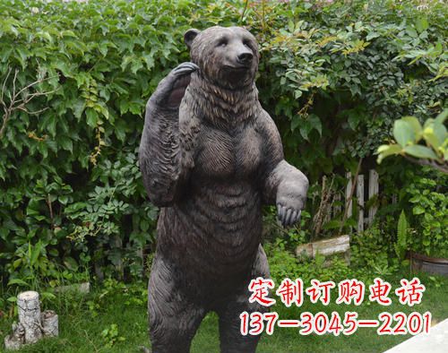 达州仿真狗熊铜雕,体现野性的自然美丽