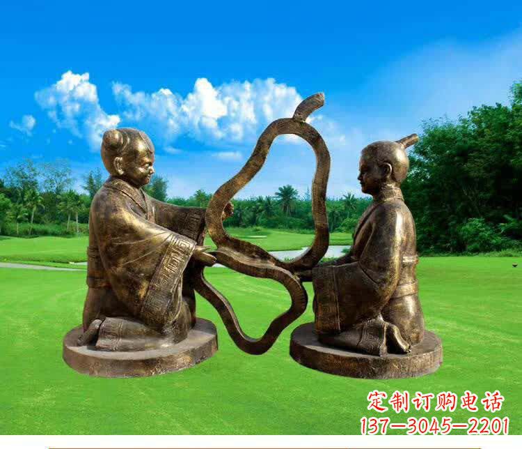 达州精美古代孔融让梨人物铜雕