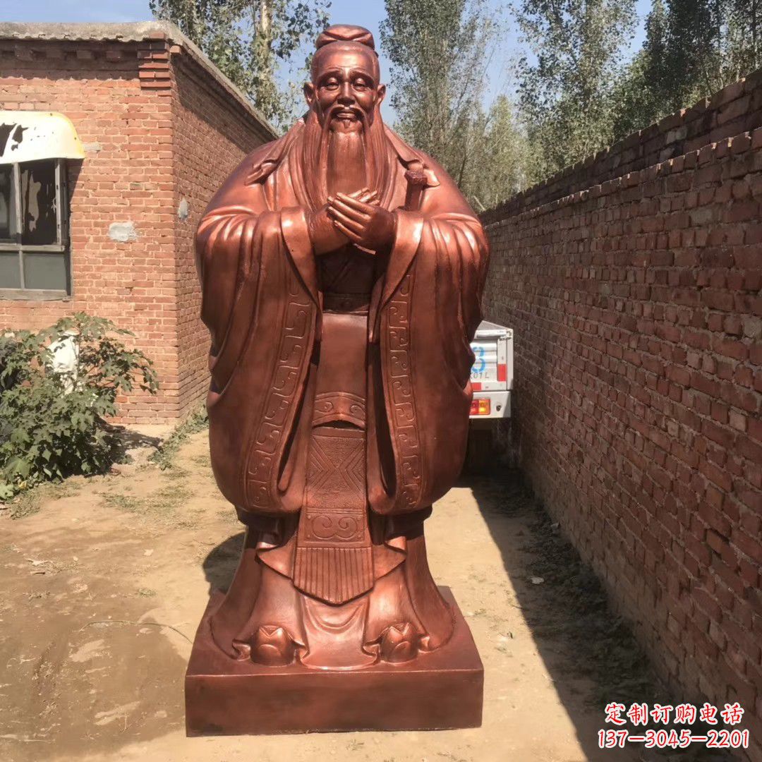 达州中领雕塑精致孔子铜雕,传承文明智慧