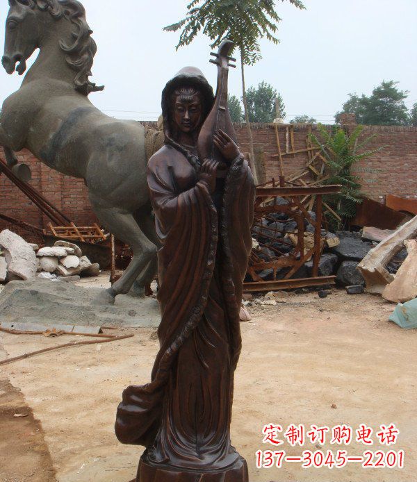 达州古代美女公园人物铜雕 (2)