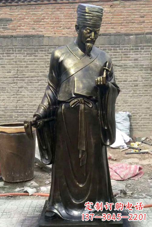 达州中国古典名医李时珍铜雕塑