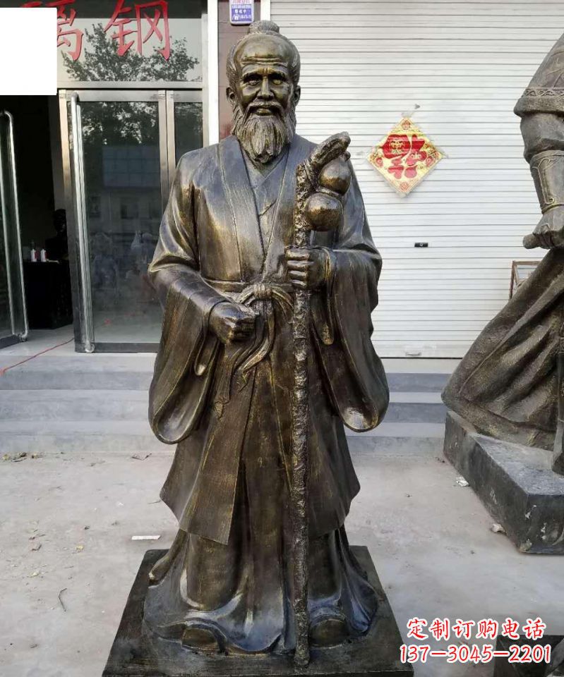 达州古代名医孙思邈铜雕