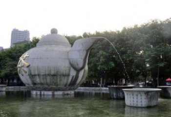 达州精致雕塑茶壶石雕