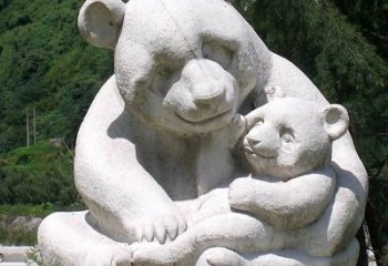 达州公园装饰熊猫石雕