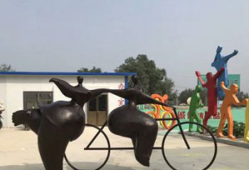 达州青春无悔，精致自行车雕塑