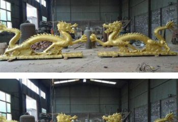达州古典传统双龙戏珠铜雕塑