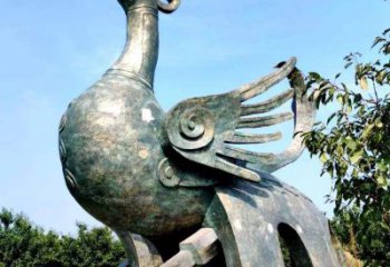 达州公园园林朱雀铜雕景观雕塑
