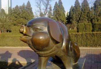 达州定制公园猪铜雕