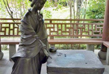 达州艺术精灵西施下棋情景雕塑