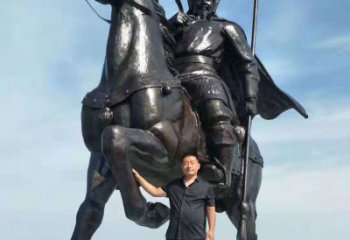 达州以古代骑马将军为灵感的铜雕