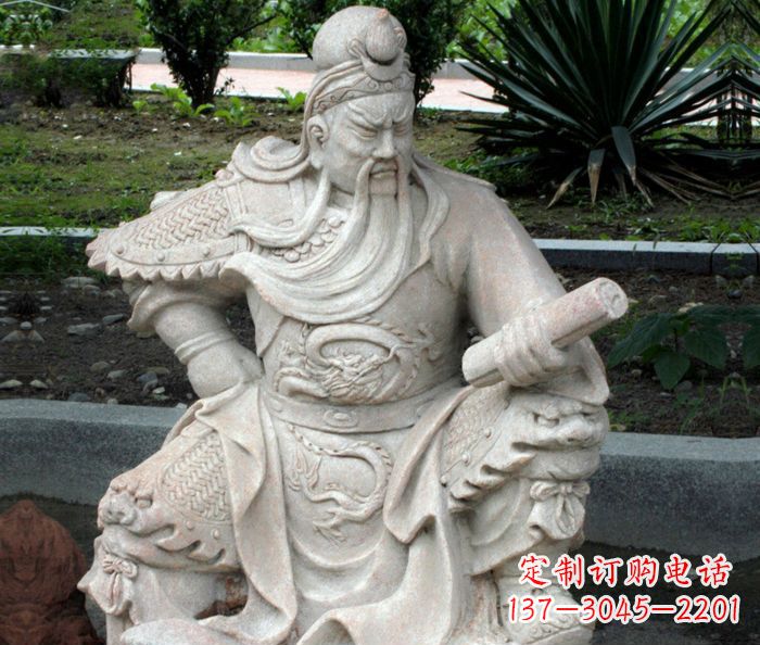 达州中领雕塑:经典古典关公石雕