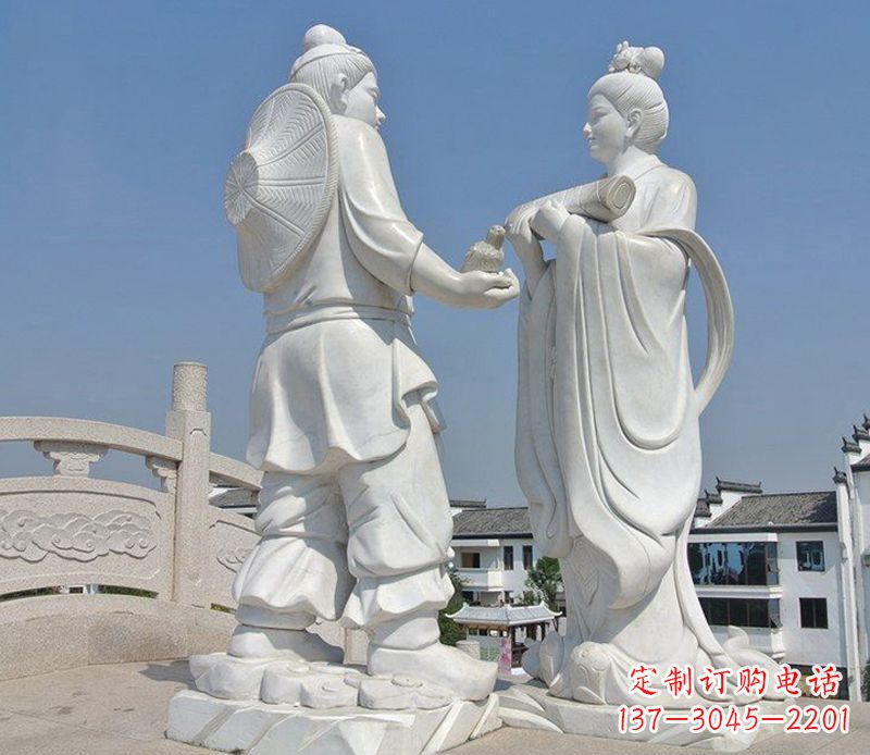 达州唯美古典,传统牛郎织女石雕