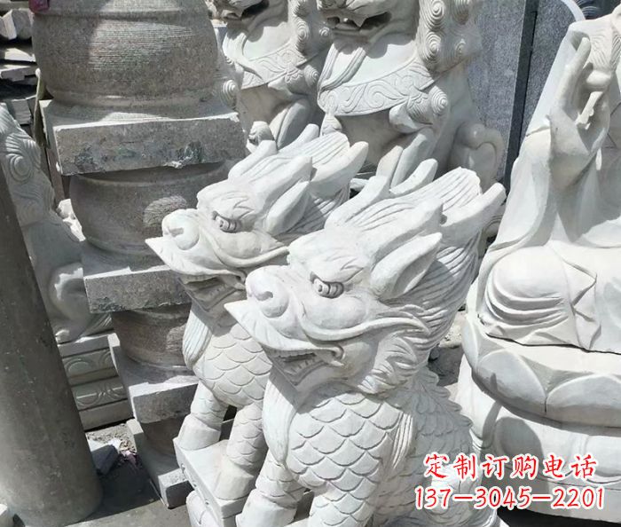 达州传统工艺,精细做工,古代神兽大理石麒麟石雕高端定制