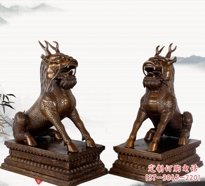 达州古典神麒麟铜雕,馥玉臻品