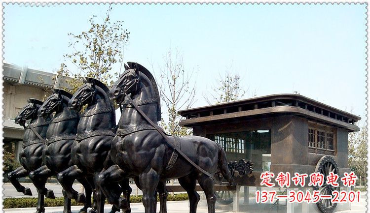 达州传统古典马车铜雕塑