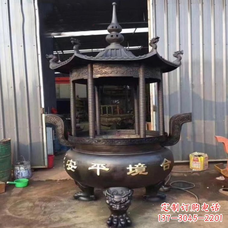 达州精美古代铜香炉雕塑,成就您的家庭情调