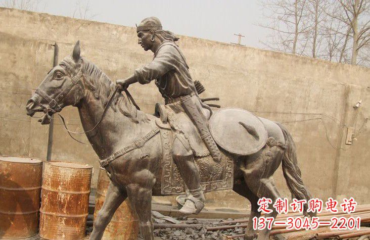 达州古代战马铜雕塑