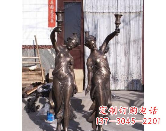 达州古罗马王宫使女西方人物铜雕