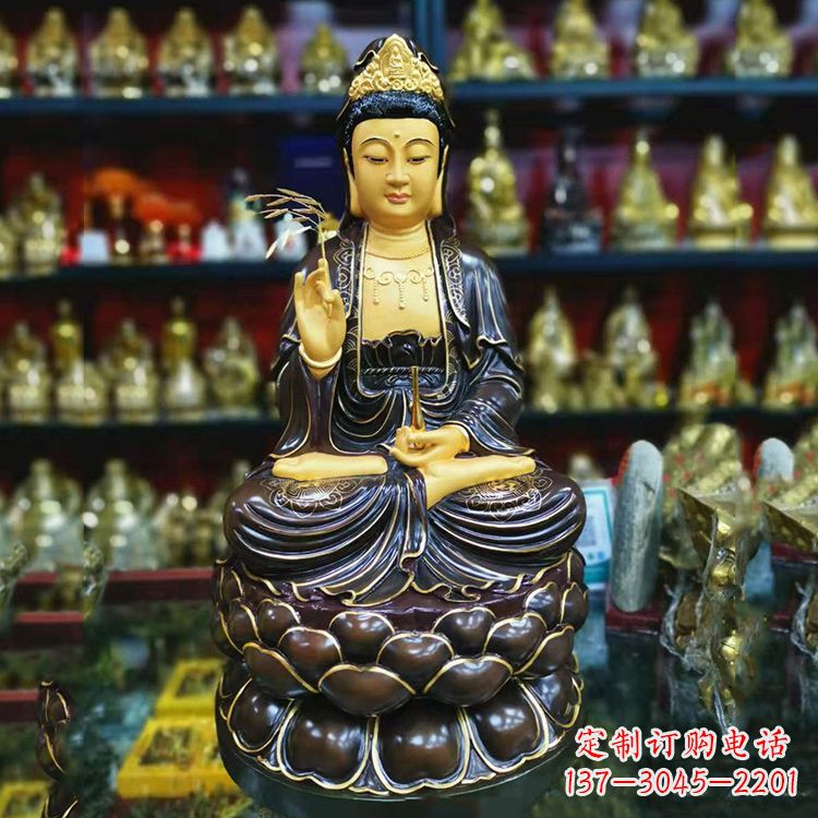 达州古铜手工雕刻观音佛像
