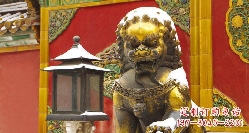 达州故宫黄铜北京狮子铜雕