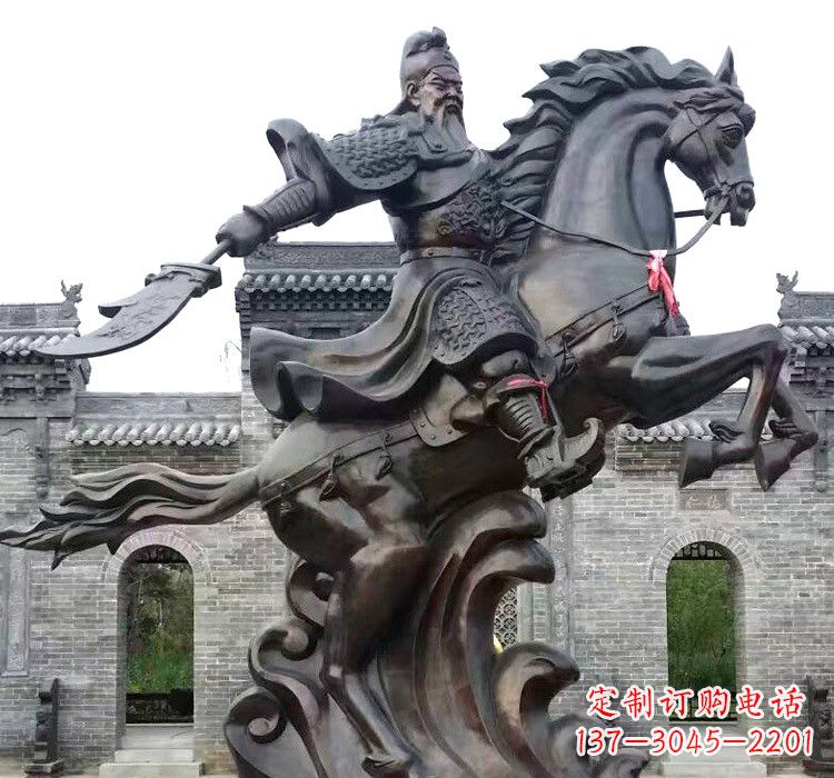 达州关公骑马驰骋铜雕
