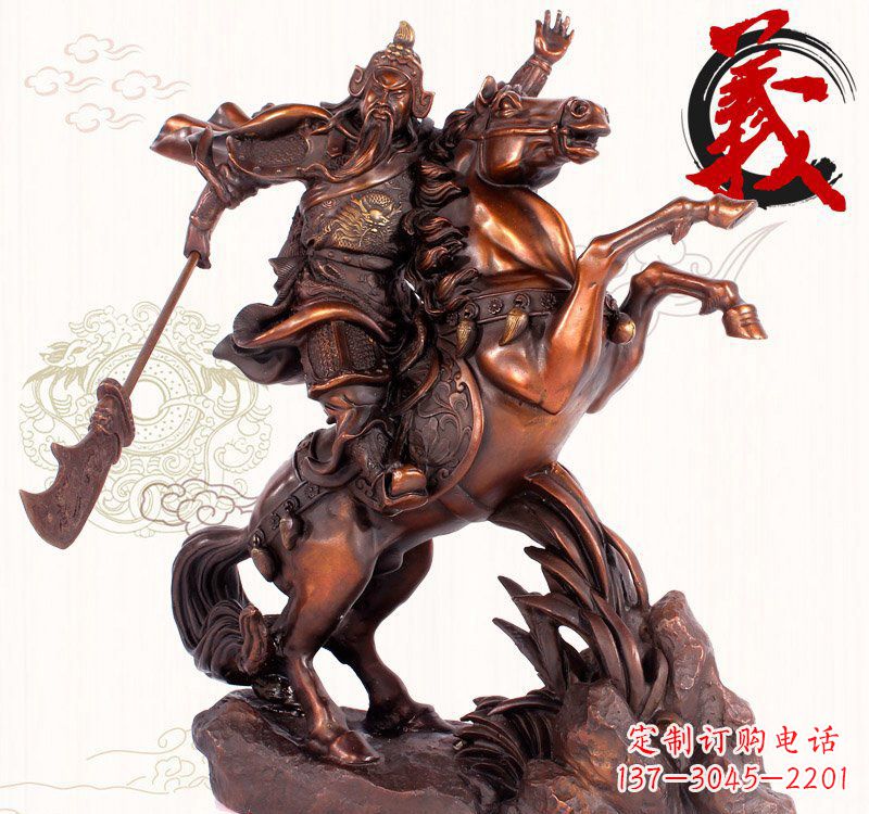 达州关公骑马铜雕