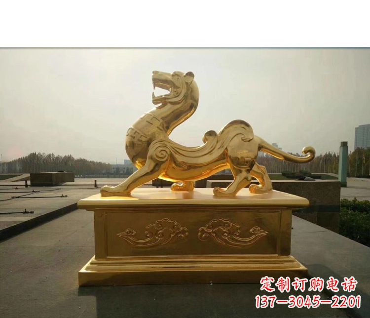 达州广场白虎神兽铜雕