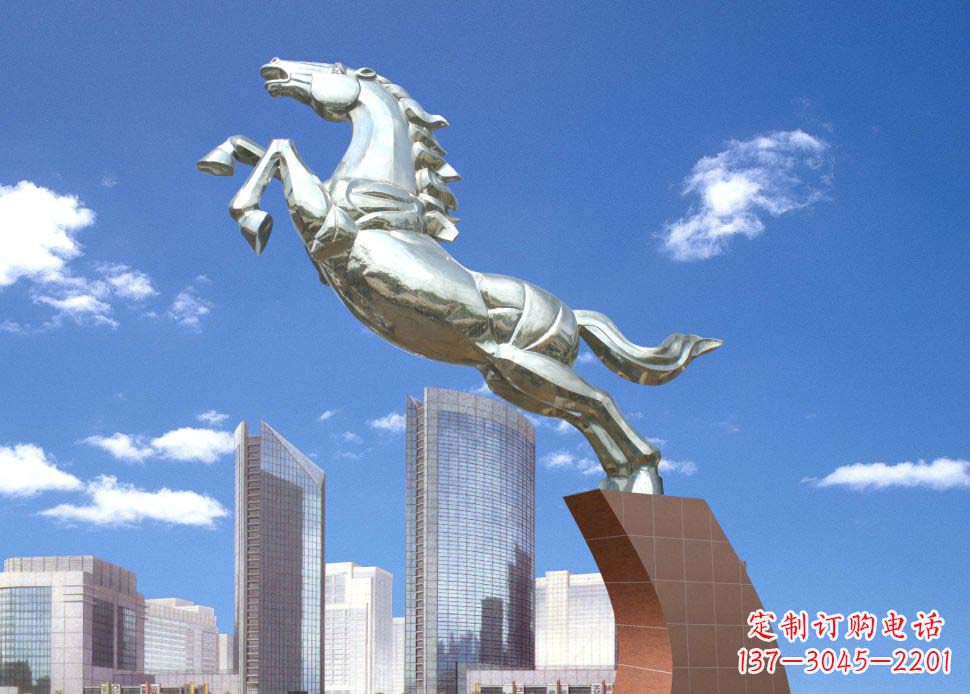 达州广场奔马不锈钢雕塑