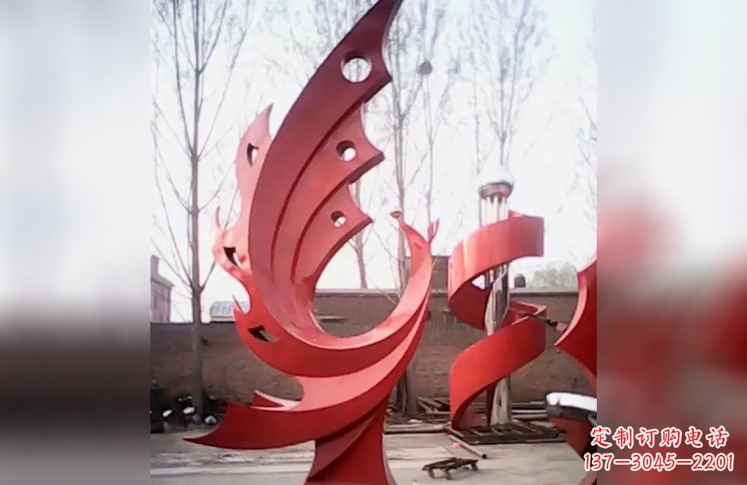 达州广场不锈钢抽象凤凰雕塑
