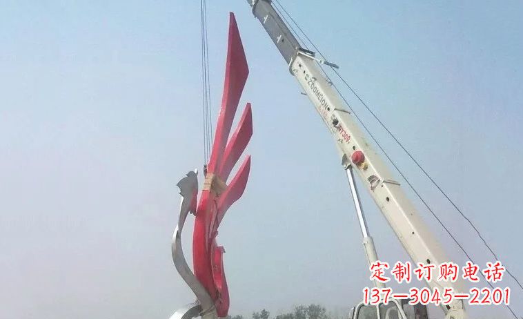 达州广场不锈钢抽象凤凰雕塑_2 (2)