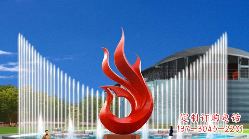达州广场不锈钢抽象凤凰景观雕塑