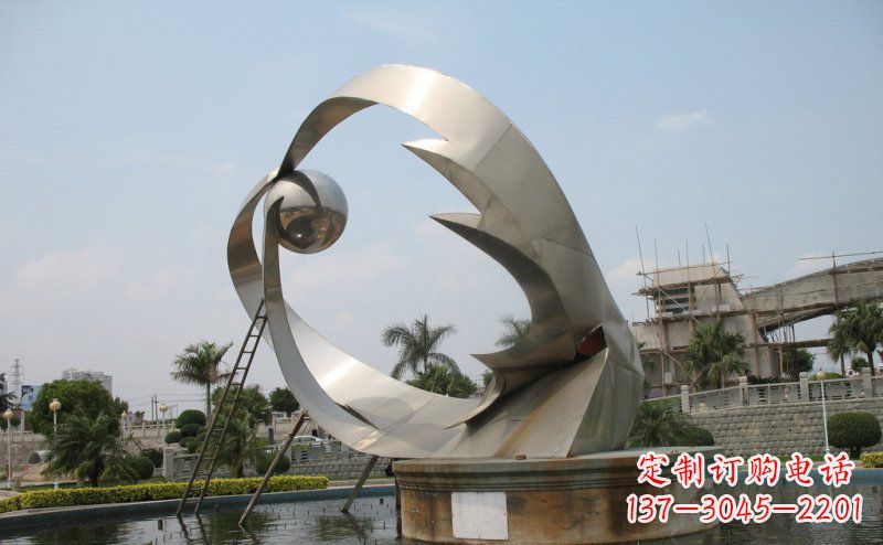 达州室外不锈钢喷泉雕塑