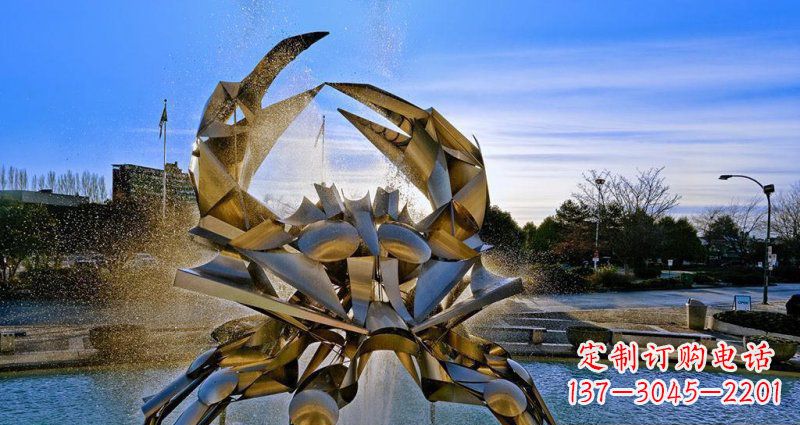 达州优美雅致的不锈钢螃蟹抽象雕塑